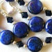 Lapis Blue Bracelet and Earrings with Swarovski Crystal and Silver