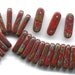 2 hole Rectangular Spacer Bars Czech Glass Beads Red Picasso