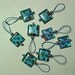 Turquoise Millefiori Stitch Markers - Set of 8 - US 10 - Item No. 536