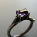 Twig solitaire engagement ring, sterling silver and amethyst solitaire, made in your size, february birthstone