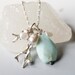 Coral and Peruvian opal sterling silver necklace, October birthstone, ready to ship
