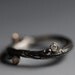 Wedding band, twig with diamond, sterling silver, 14k yellow gold