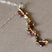 Fire coral, sapphire and brass coral pendant, ooak