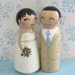Hand Painted Love Boxes Custom Wedding Anniversary Cake Topper Peg Dolls Wood