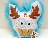 Cupcake Monster Pillow - Small Aqua