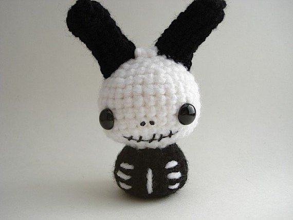 Skeleton Moon Bun Bunny Rabbit Amigurumi Smile