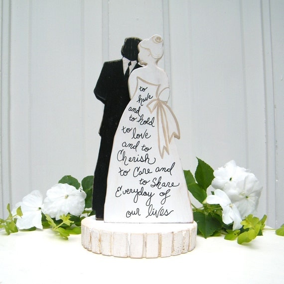 Bride And Groom Silhouette Wedding Cake Topper