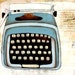 Typewriter Print - Art Print - Typewriter Art - Typewriter Print - Remington Typewriter Print - 5x7 Art Print - Little Blue Typewriter