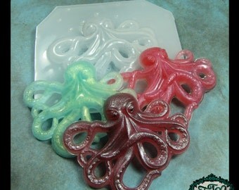 resin MOLD Octopus 64x52mm also for polymer clay, pmc, plaster, soaps, and candles