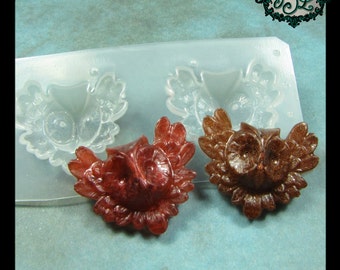 resin MOLD Set of 2 OWL Heads with WINGS also for polymer clay, pmc, plaster, soaps, and candles