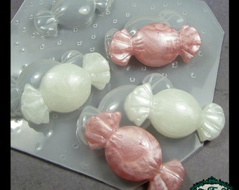 resin MOLD Decoden Kawaii Hard Candy 4pc 39 x 18 mm also for polymer clay, pmc, plaster, soaps, and candles