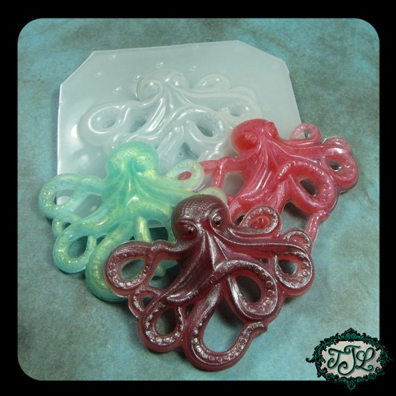 resin MOLD Octopus 64x52mm also for polymer clay pmc
