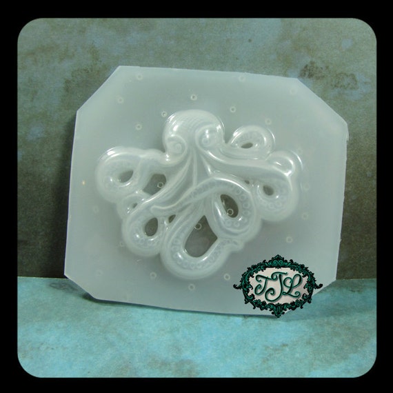 resin MOLD Octopus 64x52mm also for polymer clay by JeweledLizard