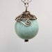 Amazing/ Rare 15mm AAA Genuine Larimar, basketweave wrap beadcap, sterling silver-pendant -necklace