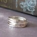 Hammered Stack of Five Silver Rings size 8 ready to ship