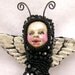 Faries Imp ADO Pin Czech Glass Beads with Polymer Clay Face and Wings