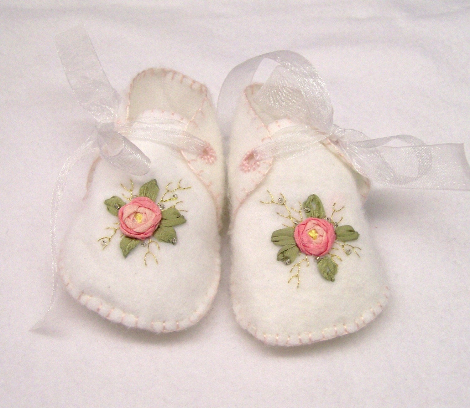 holes blanket baby Silk Booties Ribbon Baby Embroidery