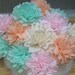 12 Open 4.5 in Paper Flowers, tissue poms, stems,complete, any color, cupcake, favor,garland