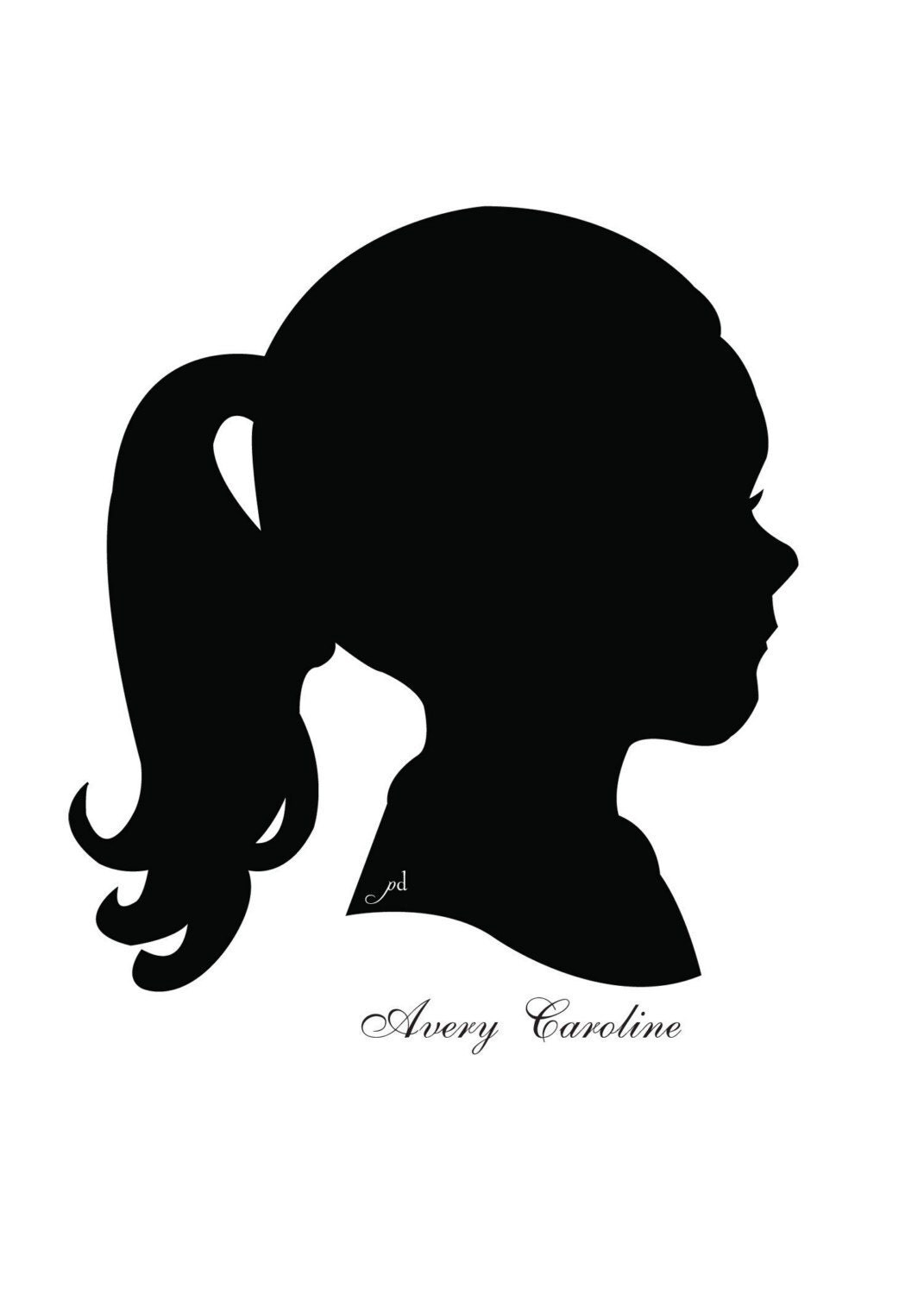 SALE Custom Digital Portrait Silhouette Free Shipping