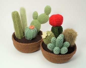 PDF Cactus Collections, eight realistic CROCHET PATTERNS
