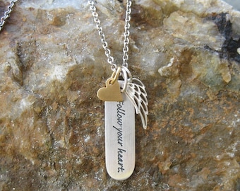 Follow Your Heart Inspirational Necklace - Graduation
