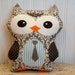 PETUNIAS' Owl Pillow