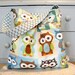 Large OWL Diaper Bag by PETUNIAS - hobo bag purse market tote laptop carry all gym sack gift baby shower nappy everyday ready to ship blue