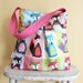 Large Fox Diaper Bag by PETUNIAS - hobo bag purse market tote laptop carry all gym sack baby gift nappy everyday modern casual gray pink