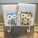 Owl BURP CLOTH set of 2 by PETUNIAS - exclusive design monogram personalized colorful cute spit rag baby gear newborn gift shower present