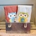 Owl BURP CLOTH set of 2 by PETUNIAS - exclusive design monogram personalized colorful cute spit rag baby gear newborn gift shower present