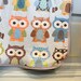 Hooty - Organic Interlock Knit Blanket by PETUNIAS newborn baby gift photo prop owls blue brown green orange swaddle wrap nursing cover