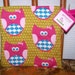 Reusable Snack Bag - pouch kids adults owl pink eco friendly exclusive fabric by PETUNIAS