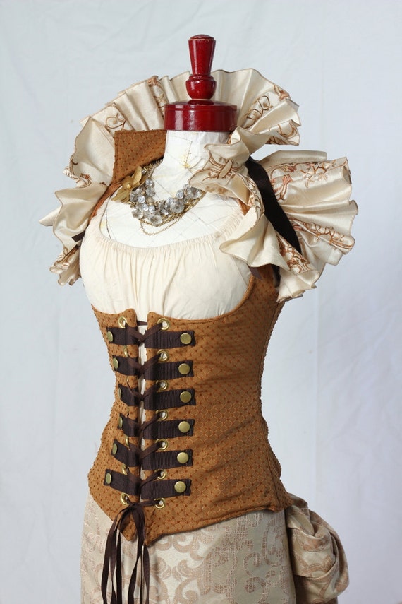 Cream Embroidered Victorian Ruffle Harness Collar