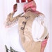 Pink and Gold Vine Cropped Vest Size Large