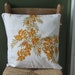 wildflower pillow cover - yellow berries and butterflies