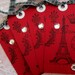 PARISIAN CHIC RED Handmade Gift\/Hang Tags. Set of 4. The Tres Chic Papier Collection.VALENTINE EDITION\/VALENTINES DAY