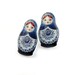 Russian Doll Matryoshka Babushka Earrings Studs Posts Blue White Plastic Resin