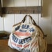 Bil-Der-Up Brand, Gibson City, Illinois- Vintage Seed Feed Sack Messenger Bag- Americana OOAK Canvas & Leather Tote