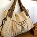 Chase A Seamless- Vintage Seed Sack Weekender - Americana OOAK Canvas & Leather Tote... Selina Vaughan Studios