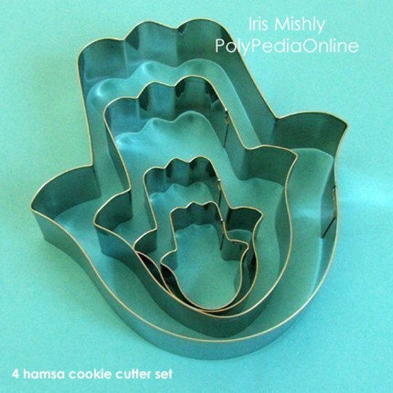 SALE Hamsa hand Cookie Cutter Set 4 metal Hand of