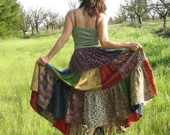 Patchwork skirt for all sizes, custom made skirt, handmade, juniors skirt, womens skirt, plus size skirt, unisex skirt, indian prints