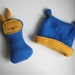 Blue Cashmere Baby Set--BatBaby Hat and Beddy-Bye Beast Plushie