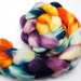 Flower Shop Inferno (with white) -- superwash cheviot hand dyed (hand dyed roving)