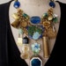 Vintage Necklace, Charms, Bib Necklace - Vanity Fair in Blue