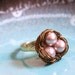Lavender Nest Egg Wire Wrapped Adjustable Ring, Mother, New Mom, Nature Inspired Wedding, Bridesmaid jewelry