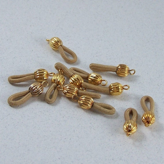12 Pcs. of Eyeglass Holder Ends Tan and Gold Color