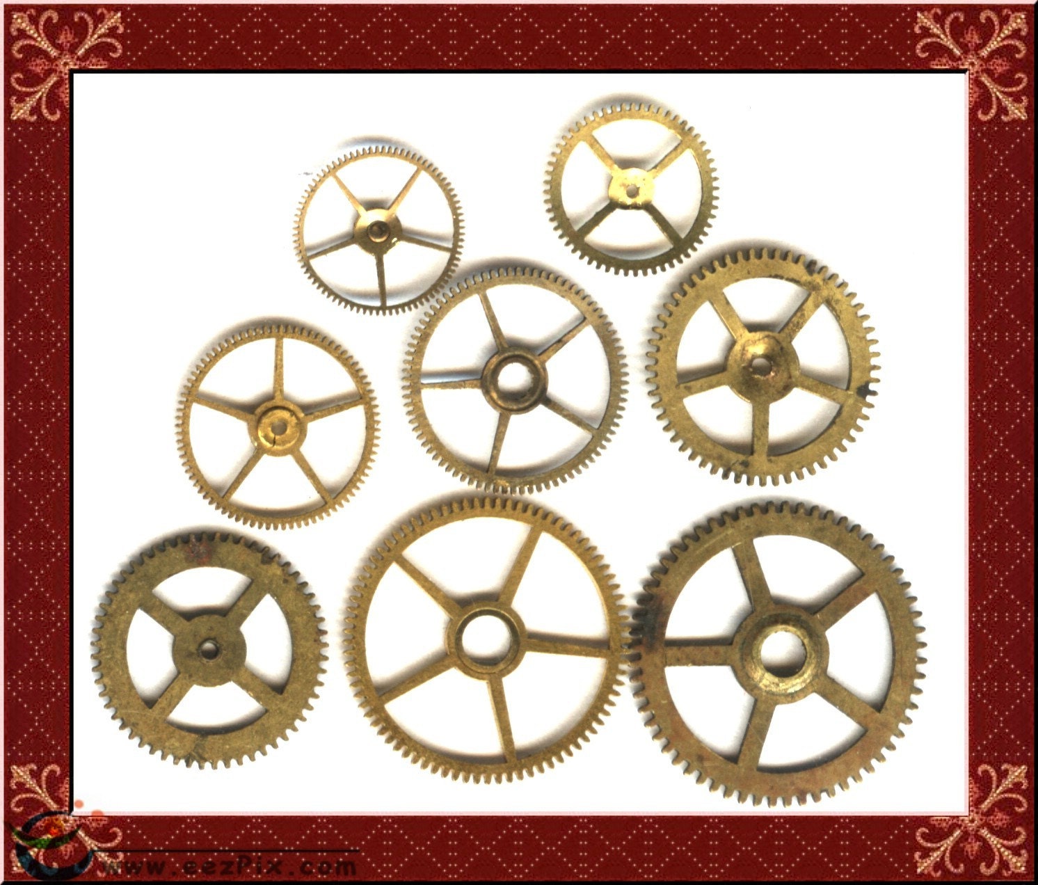 Huge Lot Of LARGE Pocket Watch Gears BRASS Steampunk Supplies