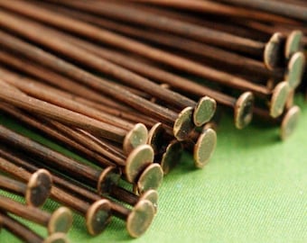 200pcs 2in Antique Copper HEADPINS FINDING 50mm