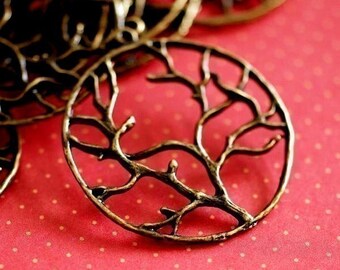 10pcs Big Antique Bronze Tree of Life Round Pendants EA10970Y-AB