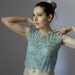 Crocheted tank top - pineapples pattern - Linen super soft - elegant and romantic - Green Princess